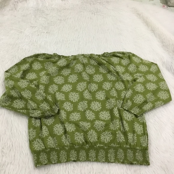 Merona green floral peasant summer top plus size 2 - Picture 6 of 6